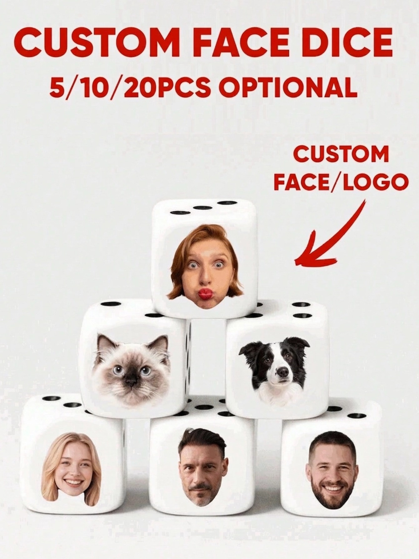 Custom Face Dice Personalized  - огляд і ціна Party Games Groups