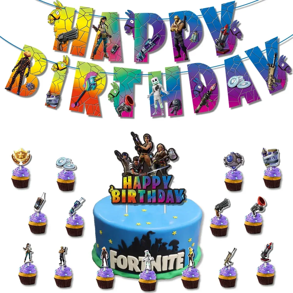 Hot Game Fortnite Theme DIY Ba - огляд і ціна Party Games Adult Birthday