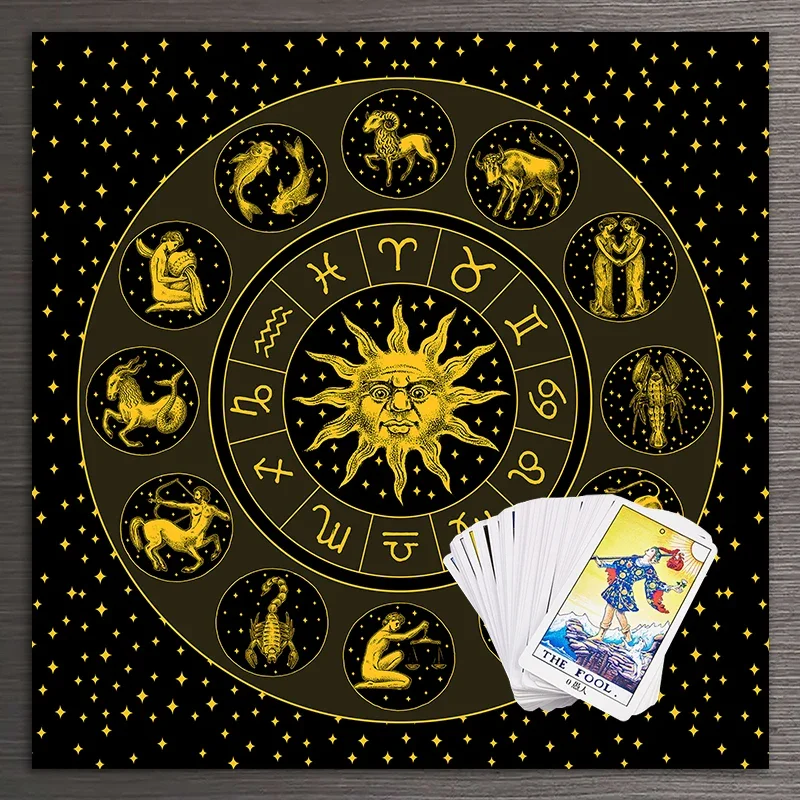 Tarot Cloth Gold Sun Zodiac Ve - огляд і ціна Zodiac Party Games