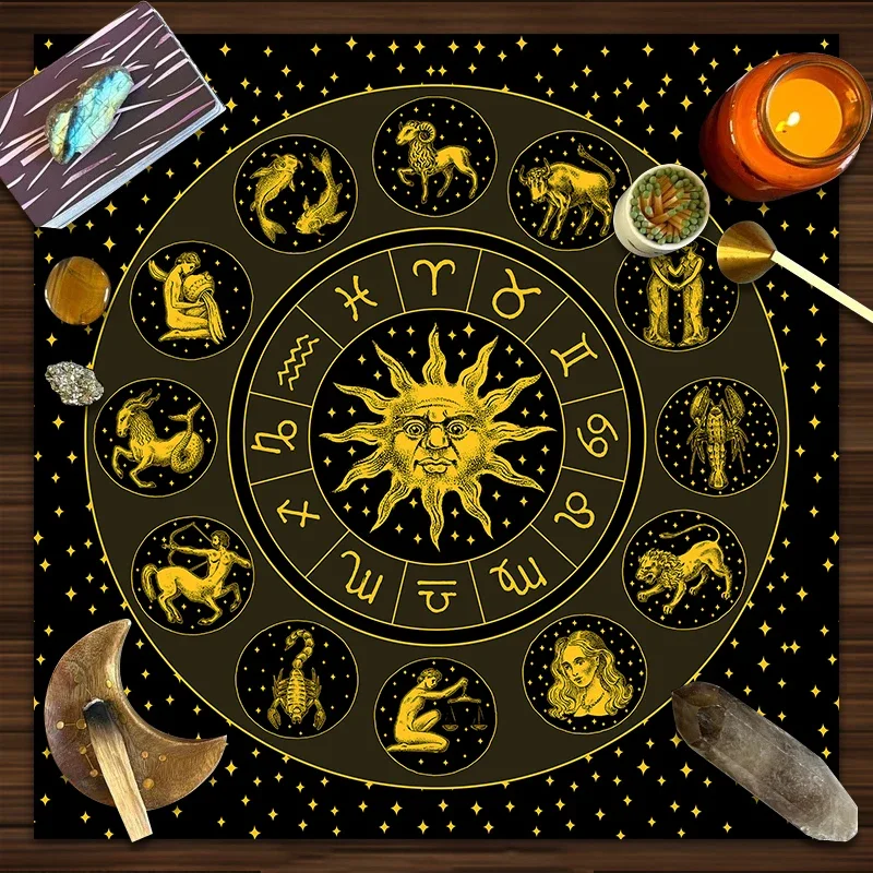 Tarot Cloth Gold Sun Zodiac Ve - огляд і ціна Zodiac Party Games