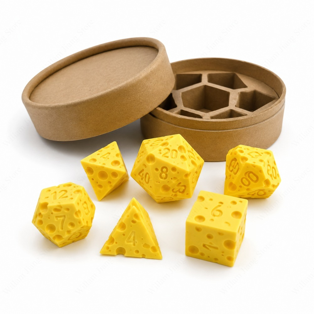 3D Printed Cheese Dice Set wit - огляд і ціна Party Games At Christmas