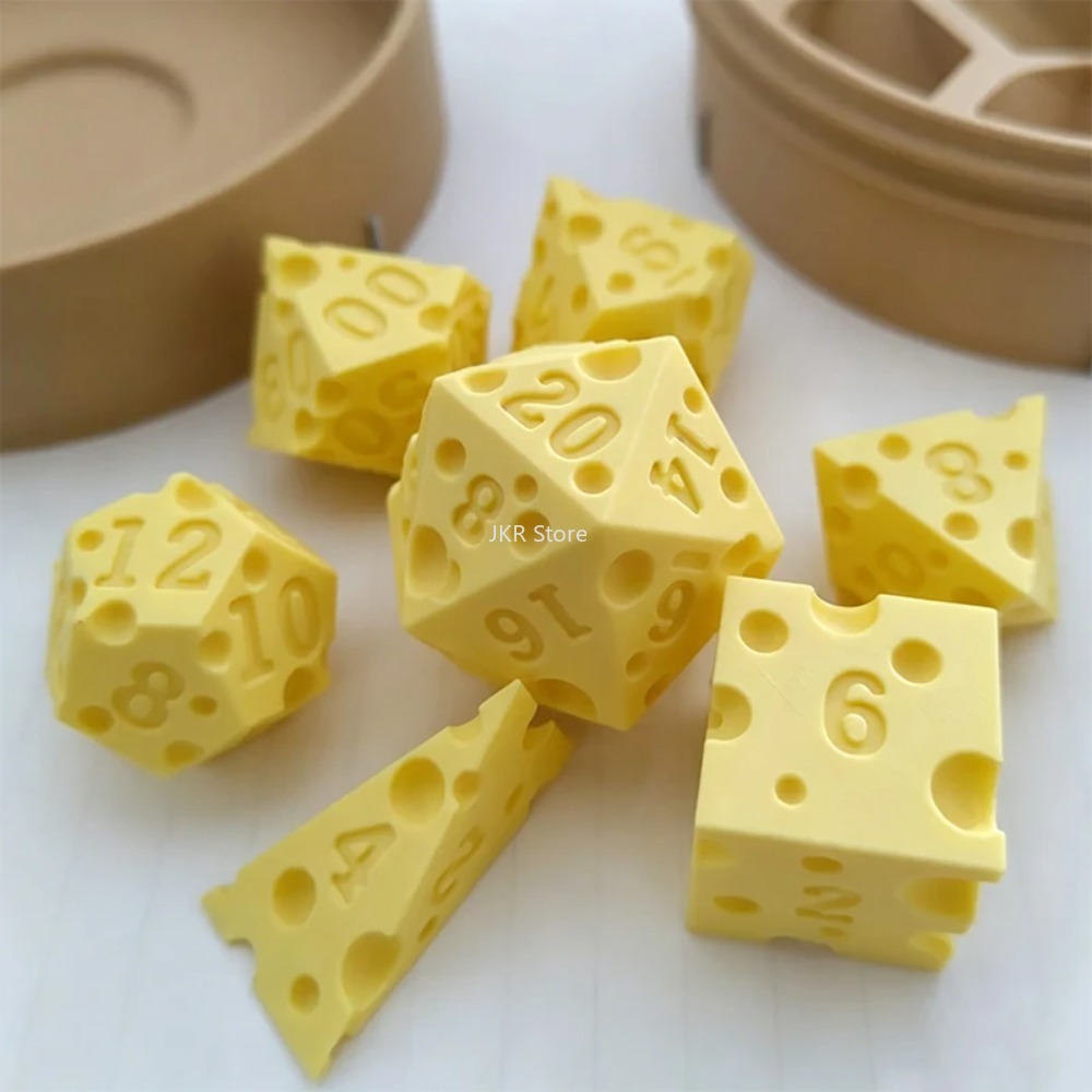 3D Printed Cheese Dice Set wit - огляд і ціна Party Games At Christmas