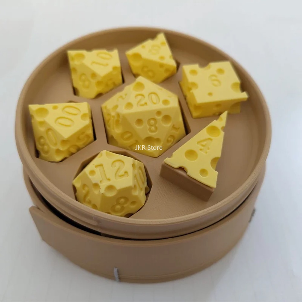 3D Printed Cheese Dice Set wit - огляд і ціна Party Games At Christmas
